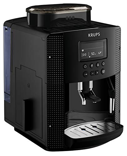 Krups Pisa EA81P0 - Cafetera súper automática, 15 bares, molinillo café cónico de metal, selección de cantidad e intensidad de café, depósito 1.7 L , Función automática vapor, pantalla LCD Krups Pisa EA81P0 - Cafetera súper automática, 15 bares, molinillo café cónico de metal, selección de cantidad e intensidad de café, depósito 1.7 L , Función automática vapor, pantalla LCD