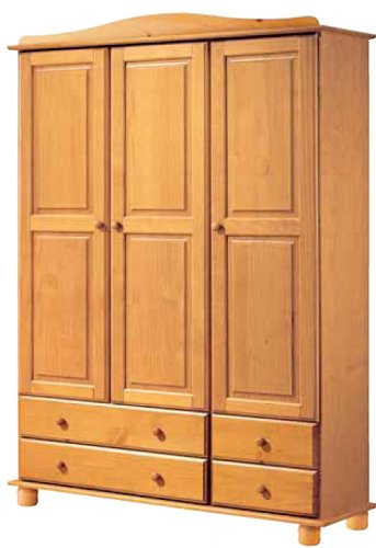La Factoría Muebles - Armario 3 puertas y 4 cajones en , talla 130 x 197 x 52cm La Factoría Muebles - Armario 3 puertas y 4 cajones en , talla 130 x 197 x 52cm