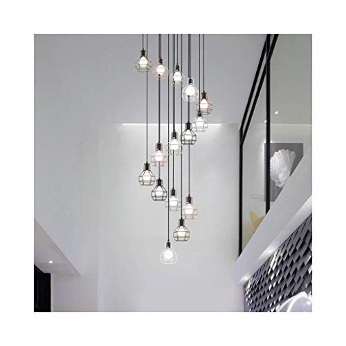 Lámpara de araña industrial lámpara combinada de ático dúplex de bajo consumo luz artesanal de hierro forjado 617-DD (color: luz cálida tamaño: 15 cabezas) Lámpara de araña industrial lámpara combinada de ático dúplex de bajo consumo luz artesanal de hierro forjado 617-DD (color: luz cálida tamaño: 15 cabezas)