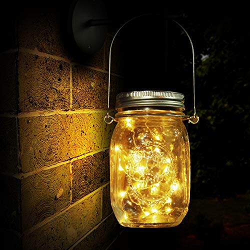 Lámpara de Decoración Solar para Jardín, Luz Solar, 20 LED, Lámpara de Ahorro de Energía e Impermeable para Interiores/Exteriores, Mesa, Festival y Lámpara de Decoración de Fiesta de Bodas (20 LED)