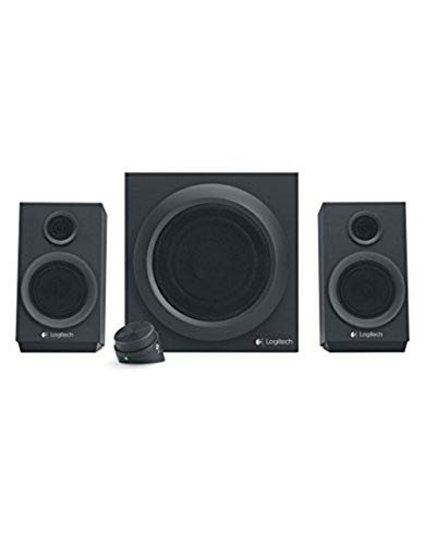 Logitech Z333 2.1 Sistema de Altavoces con Subwoofer, Sonido Impactante, 80 Vatios de Pico, Graves Potentes, Entradas de 3.5 mm/RCA, Enchufe EU, PC/PS4/Xbox/TV/Móvil/Tablet, Negro