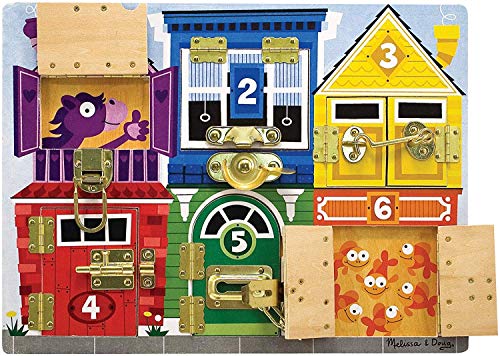 Melissa & Doug- Tablero de pestillos, Multicolor (13785) Melissa & Doug- Tablero de pestillos, Multicolor (13785)