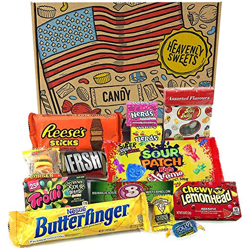 Mini caja de American Candy | Caja de caramelos y Chucherias Americanas | Surtido de 13 artículos incluido Reeses Jelly Belly Jolly Rancher | Golosinas para Navidad Reyes o para regalo
