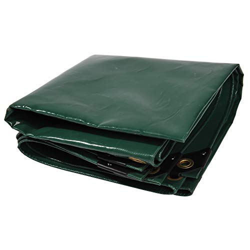 Nemaxx Lona de protección PLA35 Premium 300 x 500 cm; Verde con Ojales, PVC de 650 g/m², Cubierta, Lona de protección. Impermeable y a Prueba de desgarros, 15m²