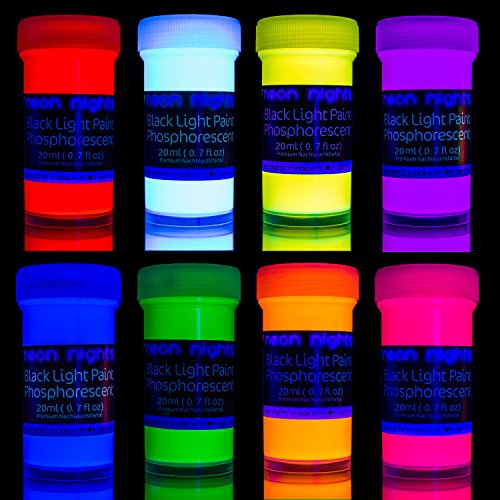 neon nights 8 x Pintura Resplandeciente En La Oscuridad Fosforescente Autoluminosa Color Neón Luminiscente neon nights 8 x Pintura Resplandeciente En La Oscuridad Fosforescente Autoluminosa Color Neón Luminiscente