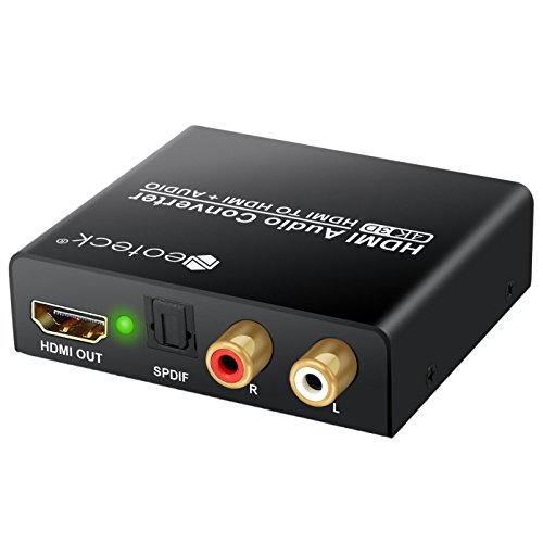 Neoteck HDMI Audio Extractor 4K*2K HDMI a HDMI&Optical SPDIF RCA + Adaptador de Vídeo HDMI Splitter-DAC HD Digital a Analógico Estereo R/L Audio para Blu-ray DVD Player One SKY HD PS3 PS4