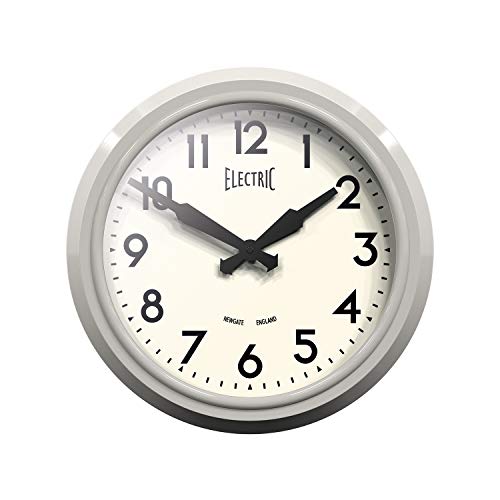 NEWGATE®, Reloj de Pared Vintage de Metal de Calidad, The Electric, en un Acabado de Color Brillante con Esfera árabe de Color Crema Transparente y manecillas Negras de 37 cm