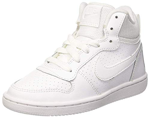 Nike Court Borough Mid (GS), Zapatillas de Baloncesto para Niños, Blanco (White/White-White 100), 37.5 EU