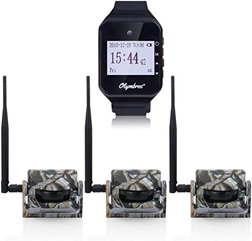 Olymbros Sensores Para Caza Con Alarma en Reloj Alcance Hasta 200m 3 Detectores de Movimiento Con Sonido y Vibración Seguimiento de Animales Alarma IP54