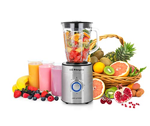 Orbegozo BV 12000 Batidora de Vaso con 5 velocidades más Turbo, 1250 W de Potencia, Motor Profesional AC de Alto Rendimiento, Acero Inoxidable Orbegozo BV 12000 Batidora de Vaso con 5 velocidades más Turbo, 1250 W de Potencia, Motor Profesional AC de Alto Rendimiento, Acero Inoxidable