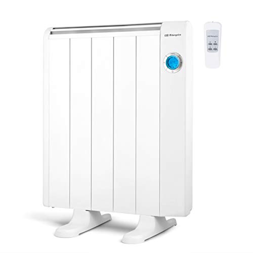 Orbegozo RRE 810 Emisor Térmico Bajo Consumo, 5 Elementos de Calor, Pantalla Digital LCD, Mando a Distancia, Funcionamiento Programable, 800 W, Color Blanco