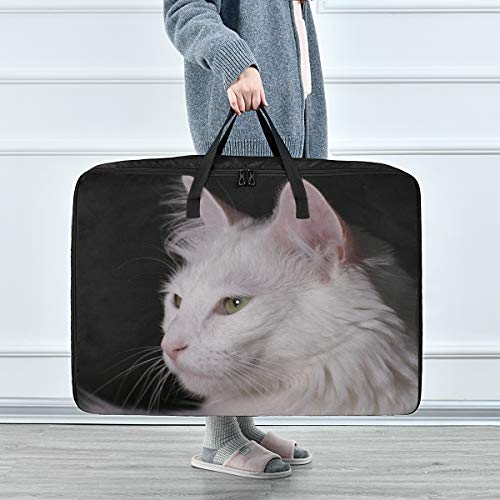 Organizadores de Ropa Gato Angora Gatito Blanco Pura Sangre Mascota Encantadora Ropa Debajo de la Cama Almacenamiento 70 X 50 X 28 Cm Edredón Colcha Almohada Equipaje Mover Totalizador de Ropa Armari