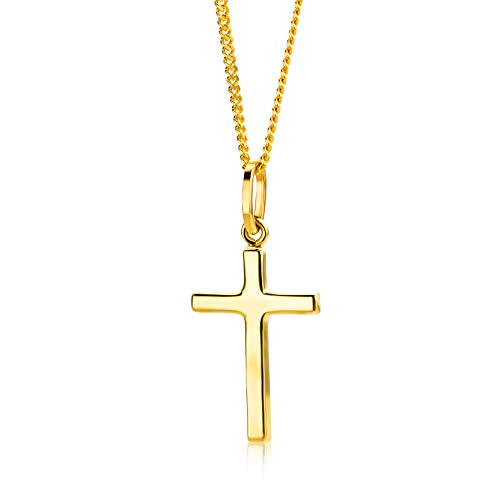 Orovi Collar Señora Cruz con cadena en Oro Amarillo Oro 9 Kt / 375 Cadena 45 Cm