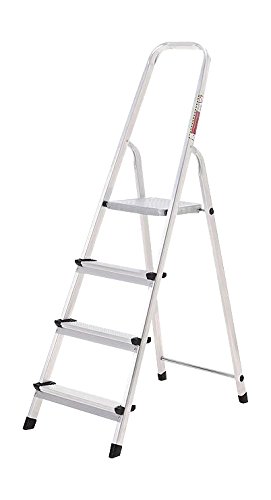 Oryx 23010002 Escalera Aluminio 4 Peldaños Plegable, Uso doméstico, Antideslizante, Ligera y Resistente Oryx 23010002 Escalera Aluminio 4 Peldaños Plegable, Uso doméstico, Antideslizante, Ligera y Resistente
