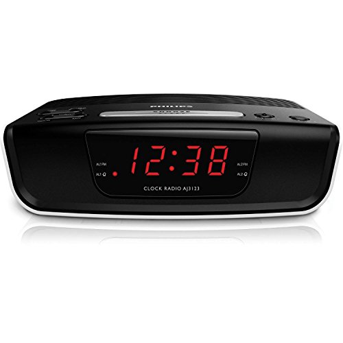 Philips AJ3123/12 - Radio despertador (Sintonizador FM, temporizador y alarma dual), negro Philips AJ3123/12 - Radio despertador (Sintonizador FM, temporizador y alarma dual), negro