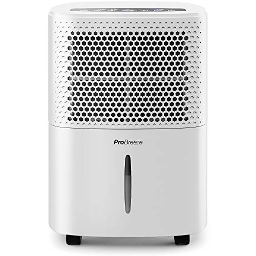 Pro Breeze Deshumidificador 12L / día con pantalla digital de humedad, modo de reposo, drenaje continuo, secado de ropa y temporizador de 24 horas: ideal para humedad y condensación Pro Breeze Deshumidificador 12L / día con pantalla digital de humedad, modo de reposo, drenaje continuo, secado de ropa y temporizador de 24 horas: ideal para humedad y condensación