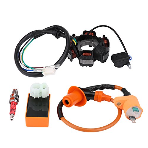 Qiilu Bobina de Encendido, Bobina de Encendido de Carreras CDI Bujía Magneto Estor para GY6 125 CC 150 CC Scooter Moped Qiilu Bobina de Encendido, Bobina de Encendido de Carreras CDI Bujía Magneto Estor para GY6 125 CC 150 CC Scooter Moped