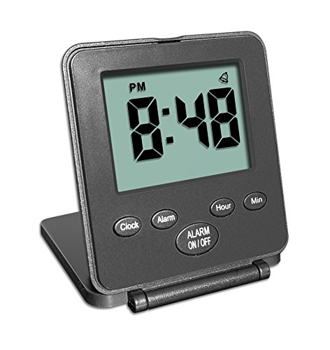 Reloj Digital de viaje con despertador | Uso fácil y simple | Alarma - Repetición de alarma - Interruptor ON/OFF |Pequeño y ligero | ¡El reloj despertador más vendido en USA en 2 años!| Negro