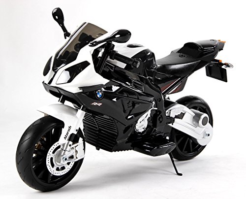 RIRICAR Motocicleta Eléctrica BMW S 1000 RR, Vehículo Alimentado por Batería, Autorizado, Ruedas Suaves de EVA, Marco de Metal, Motor 2 x, Batería de 12V
