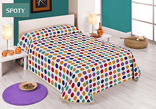SABANALIA Spoty - Colcha Estampada, Cama 90-180 x 280 SABANALIA Spoty - Colcha Estampada, Cama 90-180 x 280