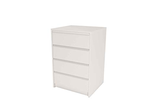 Samblo Kai - Cajonera de melamina con 4 cajones , Blanco, 4 5x 50 x 73 cm Samblo Kai - Cajonera de melamina con 4 cajones , Blanco, 4 5x 50 x 73 cm