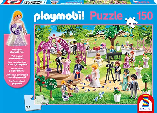 Schmidt Spiele Puzle Infantil de 150 Piezas, con Figura Playmobil, Color Azul (56271)
