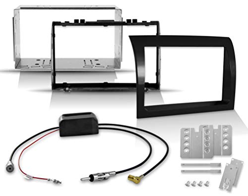 Set de instalación profesional 2DIN con embellecedor radio brillante distribuidor antena activo para Ducato Jumper Boxer montaje radios coche DAB+ navegadores adecuado caravanas furgonetas