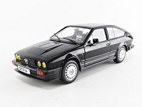 Solido Alfa Romeo GTV6-BLACK METALLIC-1/18-S1802302 - Coche en Miniatura de colección, S1802302, Color Negro