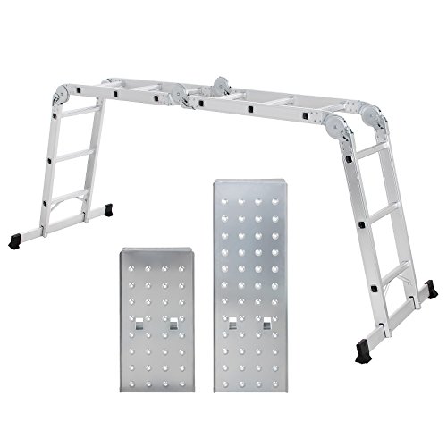 SONGMICS Escalera de Aluminio Multifuncional, Máx. Carga de Capacidad de 150 kg, Conforme al Estándar EN131 TÜV Rheinland GS, GLT36M SONGMICS Escalera de Aluminio Multifuncional, Máx. Carga de Capacidad de 150 kg, Conforme al Estándar EN131 TÜV Rheinland GS, GLT36M