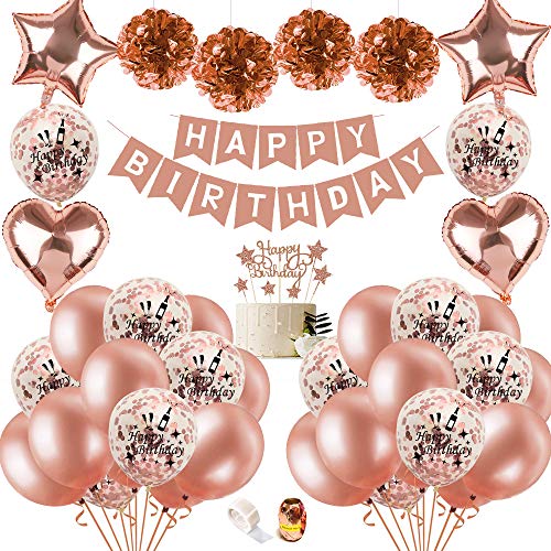 SPECOOL Decoraciones de Fiesta de Cumpleaños con Adorno de Pastel de Bricolaje, Pancarta de Feliz Cumpleaños, Borlas Brillantes, Globos de Confeti con Letras, Decoraciones para Cumpleaños SPECOOL Decoraciones de Fiesta de Cumpleaños con Adorno de Pastel de Bricolaje, Pancarta de Feliz Cumpleaños, Borlas Brillantes, Globos de Confeti con Letras, Decoraciones para Cumpleaños