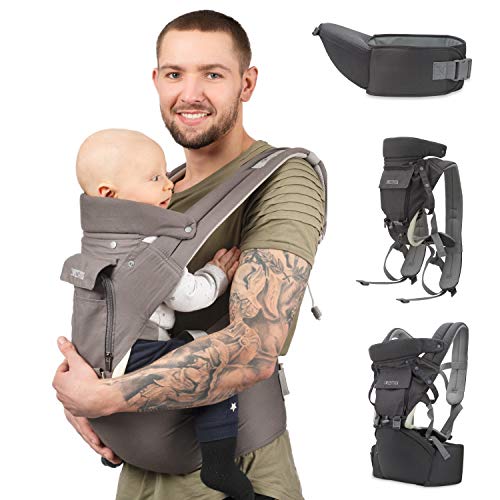 Sweety Fox - Portabebes Ergonómico y Asiento de Cadera - Para Bebes y Niños de 0 a 3 años - Algodón y tejido de punto Transpirable con Relleno - Confort y Seguridad con Cinturones y correas Ajustables Sweety Fox - Portabebes Ergonómico y Asiento de Cadera - Para Bebes y Niños de 0 a 3 años - Algodón y tejido de punto Transpirable con Relleno - Confort y Seguridad con Cinturones y correas Ajustables