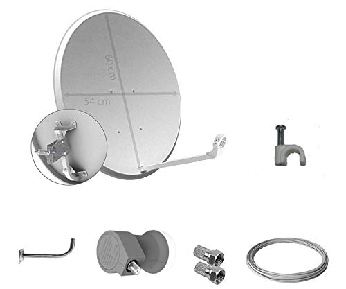 Tecatel - Kit parabólica 60 cm, Soporte, LNB Universal, Cable y Conectores (K60C1LSCC) Tecatel - Kit parabólica 60 cm, Soporte, LNB Universal, Cable y Conectores (K60C1LSCC)