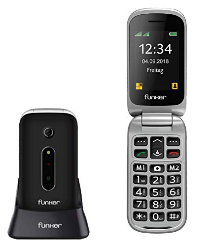 Teléfono Móvil Funker C75 Negro Easy Comfort con Tapa para Personas Mayores con botón SOS y Base cargadora. Teléfono Móvil Funker C75 Negro Easy Comfort con Tapa para Personas Mayores con botón SOS y Base cargadora.
