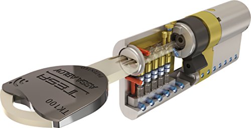 Tesa Assa Abloy TK153030L - Cilindro de Alta Seguridad, TK100, Doble Embrague, Leva Larga, Latonado, 30 x 30 mm Tesa Assa Abloy TK153030L - Cilindro de Alta Seguridad, TK100, Doble Embrague, Leva Larga, Latonado, 30 x 30 mm