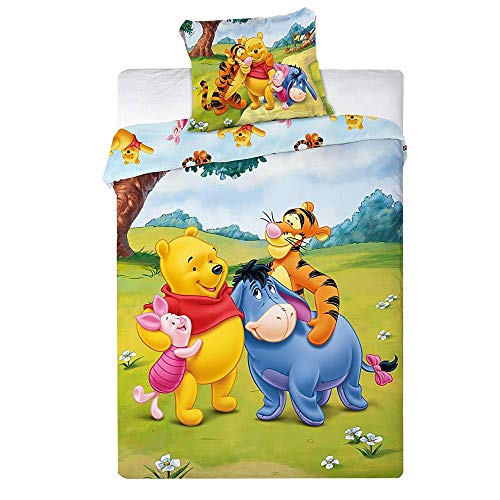 TFBBK Children's Bed Linen, with Disney Winnie The Pooh Motif, 2-Piece Set, 100 x 135 cm and 40 x 60 cm