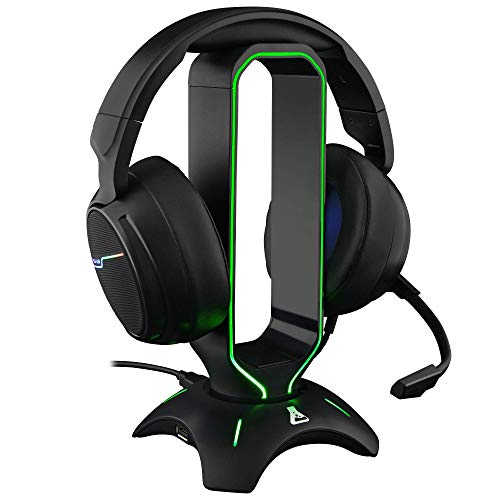 THE G-LAB K-Stand Radon Soporte Gaming para Cascos – Retroiluminación RGB, USB HUB 2 x 2.0, Base Anti-Deslizante – Stand Universal para PC PS4 Xbox One Nintendo Switch Soporte Cascos Gaming (Negro) THE G-LAB K-Stand Radon Soporte Gaming para Cascos – Retroiluminación RGB, USB HUB 2 x 2.0, Base Anti-Deslizante – Stand Universal para PC PS4 Xbox One Nintendo Switch Soporte Cascos Gaming (Negro)