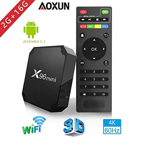 TV Box Android 9.0 - Aoxun X96 Mini Smart TV Box Amlogic Quad-Core, 2GB RAM & 16GB ROM, Video 4K UHD H.265, 2 Porte USB, HDMI, WiFi Web TV Box