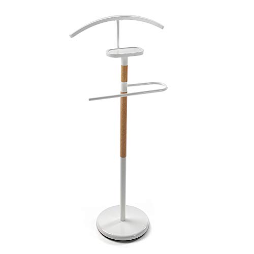 Versa 18790510 Galán de noche mueble Blanco - Madera y metal, 112x28,8x46,5 cm