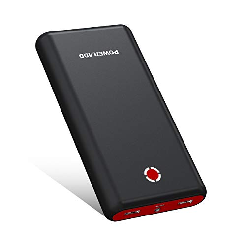 [Versión Mejorada] POWERADD Pilot X7 20000mAh Power Bank Cargador Móvil Portátil Batería Externa con 2 Salidas USB 3.1A para iPhone iPad Samsung Dispositivos Android Tablets y Más, Color-Negro y Rojo