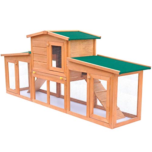 vidaXL Conejera de Exterior de Madera Casa para Animal Pequeño Jaula de Mascota con Techos vidaXL Conejera de Exterior de Madera Casa para Animal Pequeño Jaula de Mascota con Techos