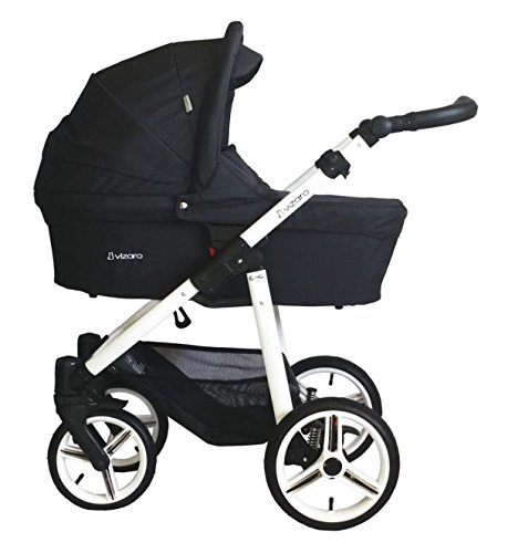 Vizaro ONYX 2020 Dúo 2 en 1 - Cochecito Bebé GAMA ALTA REAL - MARCA ESPAÑOLA - Ligero y funcional - Hecho en UE - TEXTILES MUY ALTA CALIDAD - Garantía 3 Años - Textil NEGRO Chasis BLANCO Vizaro ONYX 2020 Dúo 2 en 1 - Cochecito Bebé GAMA ALTA REAL - MARCA ESPAÑOLA - Ligero y funcional - Hecho en UE - TEXTILES MUY ALTA CALIDAD - Garantía 3 Años - Textil NEGRO Chasis BLANCO