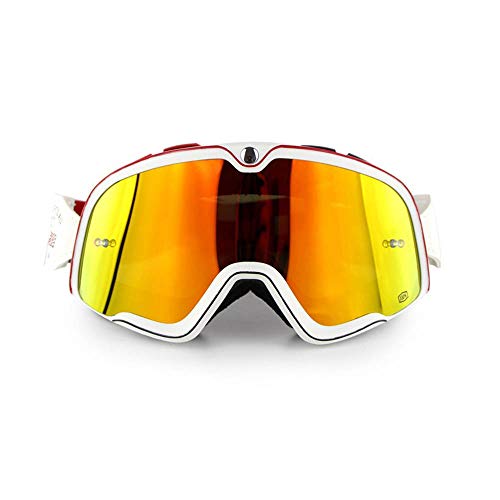 YD Gafas de esquí Snowboarding Vehículos de esquí de Fondo Anti reflejante Gafas de protección Cascos de Moto Gafas a Prueba de Viento Equipo de protección Montando Al Aire Libre Deportes Vasos,Rojo