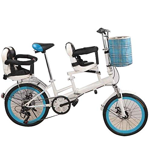 ZLXLX Coche de entrenamiento 20 'Bicicleta plegable nueva para damas Shopper City, bicicleta para padres e hijos, freno doble en V Ciudad de acero al carbono con bicicleta para bebés Bicicleta para m