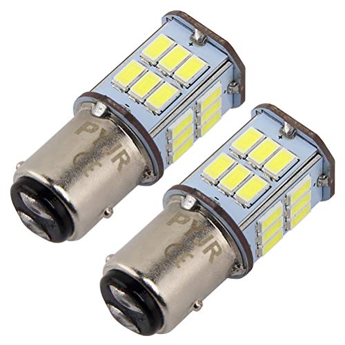 1157 BAY15D P21W bombilla led de freno, PYJR 5W DC10-30V Voltaje ancho Luz blanca 6000K, para RV, automóvil, motocicleta, 2 unidades