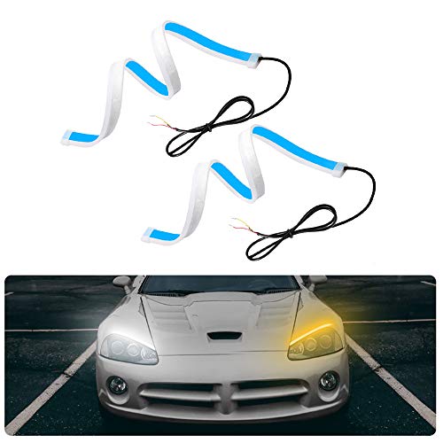 2PCS Luces de Circulación Diurna 60cm, 300LED Tira de luces LED para coche, IP65 Impermeable Tiras de Luces LED DRL 12V para Coche Tira del Faro Delantero Señal de giro 2PCS Luces de Circulación Diurna 60cm, 300LED Tira de luces LED para coche, IP65 Impermeable Tiras de Luces LED DRL 12V para Coche Tira del Faro Delantero Señal de giro