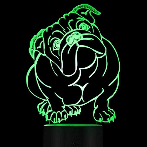 3D Bulldog Francés Night Light Illusion 7 Cambio De Color Interruptor Táctil Mesa Escritorio Decoración Luz Regalo Perfecto Con Acrílico Flat Abs Base Usb Cable Toy 3D Bulldog Francés Night Light Illusion 7 Cambio De Color Interruptor Táctil Mesa Escritorio Decoración Luz Regalo Perfecto Con Acrílico Flat Abs Base Usb Cable Toy