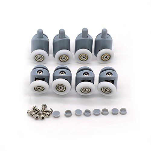 8 rodamientos para raíles de mampara de ducha, 20-27 mm. 8 rodamientos para raíles de mampara de ducha, 20-27 mm.