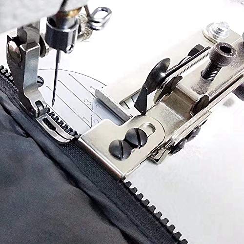 Accesorio de guía de cremallera ajustable + pie de cremallera para máquina de coser industrial Juki Ddl-8500 8700 Brother Accesorio de guía de cremallera ajustable + pie de cremallera para máquina de coser industrial Juki Ddl-8500 8700 Brother