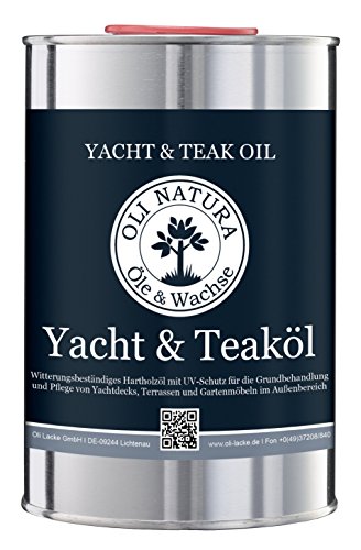 Aceite para yate y teca OLI-NATURA (aceite de madera para uso en exteriores, protección UV), contenido: 1 litro, color: teca