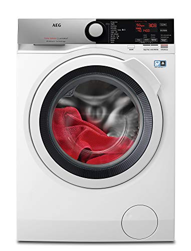 AEG L7FEE941 Lavadora de Libre Instalación, Carga Frontal, 9 Kg / 1400 rpm, Serie 7000, Motor Inverter, Función Vapor, Programa Rápido, Panel de control LCD, Puerta XL Blanca, Blanco, A+++ -30%